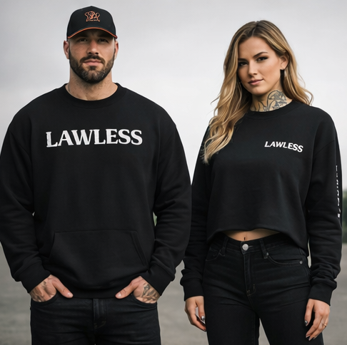 LAWLESS Red Crewneck Sweatshirt | Premium Outlaw Streetwear - LΛWLΞSS