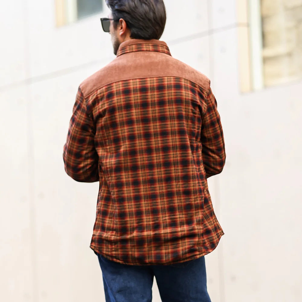LΛWLΞSS Winter Bomber Jacket - Sherpa Lined Plaid Flannel Coat
