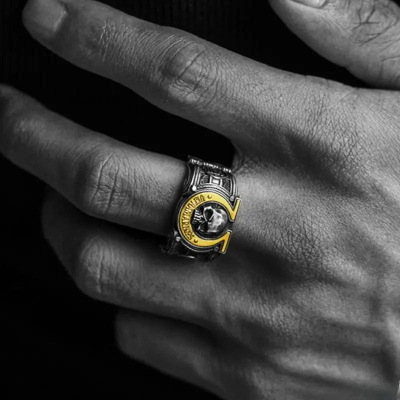 Warhammer 40K Ultramar Honor Emblem Ring - Men's Gothic Sci-Fi Statement Ring