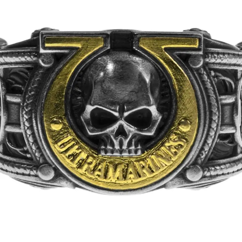 Warhammer 40K Ultramar Honor Emblem Ring - Men's Gothic Sci-Fi Statement Ring