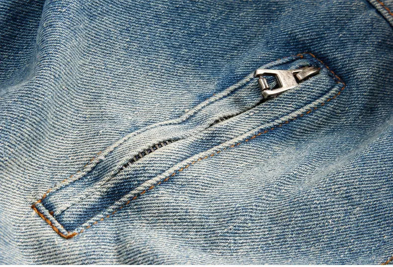 LΛWLΞSS Men's Winter Denim Jacket - Fleece Lined Fur Collar Jean Coat