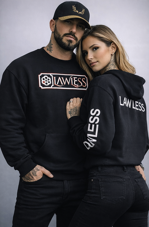 LAWLESS Red Crewneck Sweatshirt | Premium Outlaw Streetwear - LΛWLΞSS